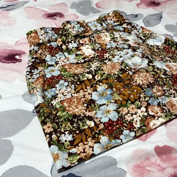 Zara Floral Mini Belted Cotton Skirt Size Small - Picture 3 of 8